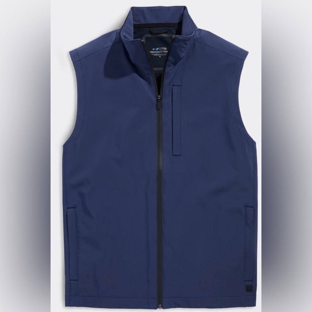 Vineyard Vines Navy Performance Mariner Soft Shell Vest Medium BRAND NEW